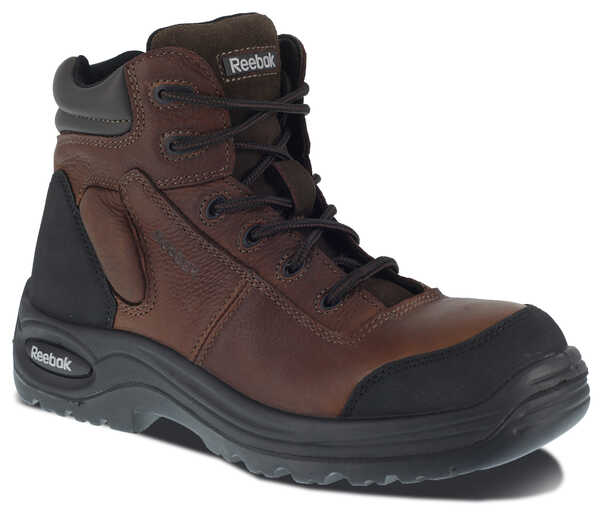 Reebok Men's Trainex 6" Lace-Up Work Boots - Composite Toe, Brown, hi-res