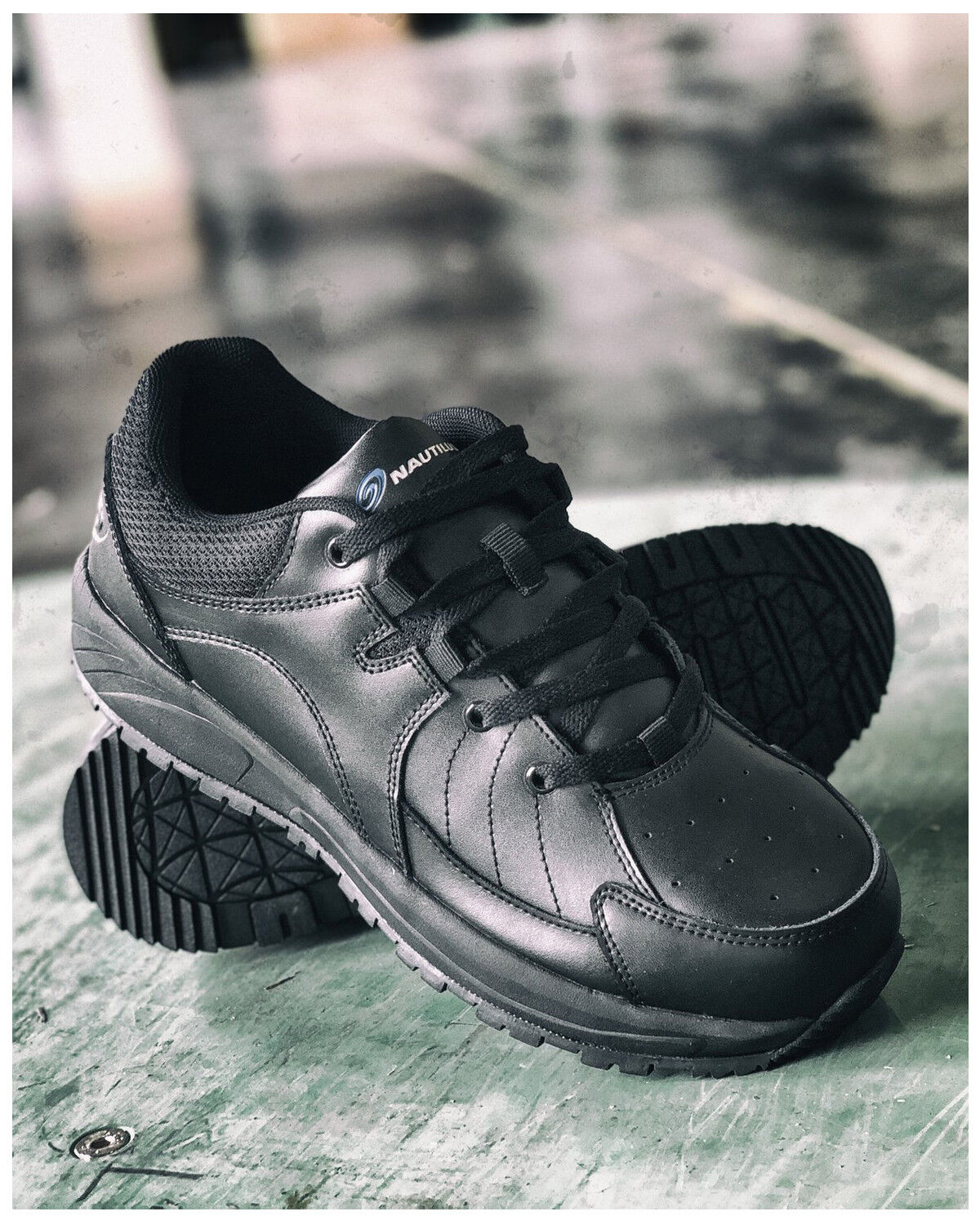 Image #3 - Nautilus Men's Skidbuster Pull On Work Shoes - Soft Toe, Black, hi-res