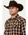 Image #2 - Cody James Men's Rhythm Plaid Print Long Sleeve Snap Western Flannel Shirt, Red, hi-res