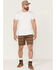 Image #1 - Brixton Men's Choice Stretch Twill Chino Shorts, Brown, hi-res
