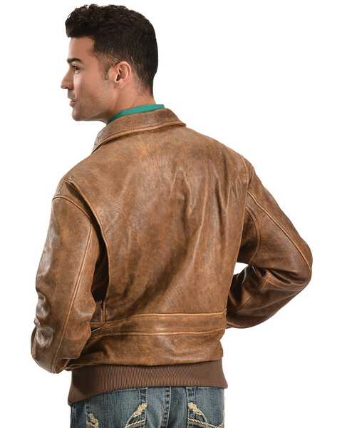 Image #3 - Scully Men's Vintage Bomber Jacket, Brown, hi-res