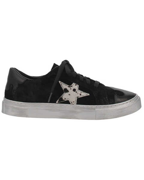 Image #2 - Dingo Women's Play Date Hair On Star Lace-Up Shoe, Black, hi-res