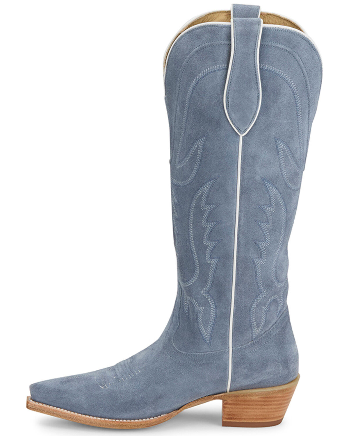 Image #3 - Tony Lama Women's Derby Liz Tall Western Boots - Snip Toe, Light Blue, hi-res