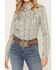 Image #3 - Shyanne Women's Paisley Wallpaper Print Long Sleeve Snap Stretch Western Shirt, Cream, hi-res