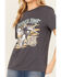 Image #3 - Rock & Roll Denim Women's Dale Brisby Rodeo Time Short Sleeve Graphic Tee, Charcoal, hi-res