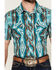 Image #3 - Rock & Roll Denim Men's Southwestern Print Short Sleeve Snap Stretch Western Shirt, Turquoise, hi-res