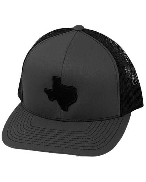 Oil Field Hats Men's Heather Gray & Black Texas State Patch Mesh-Back Ball Cap , Grey, hi-res