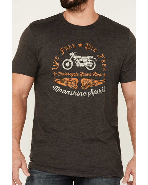 Image #3 - Moonshine Spirit Men's Moto Club Graphic Short Sleeve Charcoal T-Shirt  , , hi-res