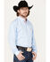 Image #3 - Ariat Men's Fisher Windowpane Plaid Print Long Sleeve Button Down Western Shirt , Blue, hi-res