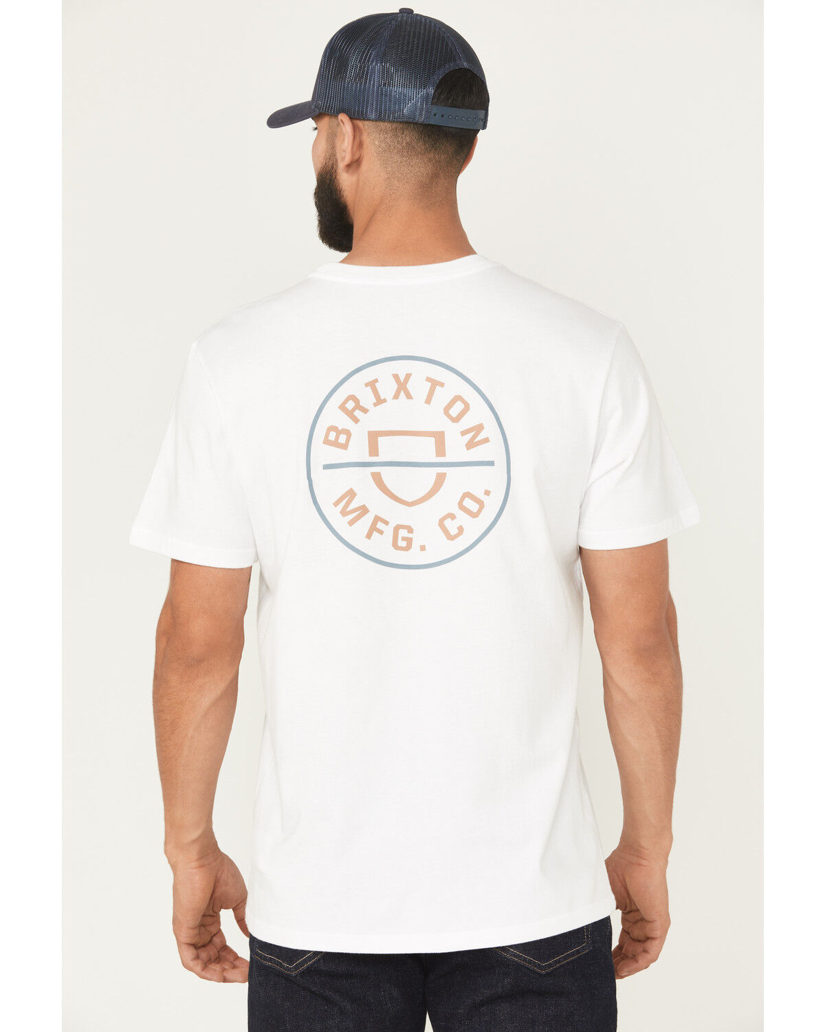 Image #1 - Brixton Men's Crest II Logo Short Sleeve Graphic T-Shirt, White, hi-res