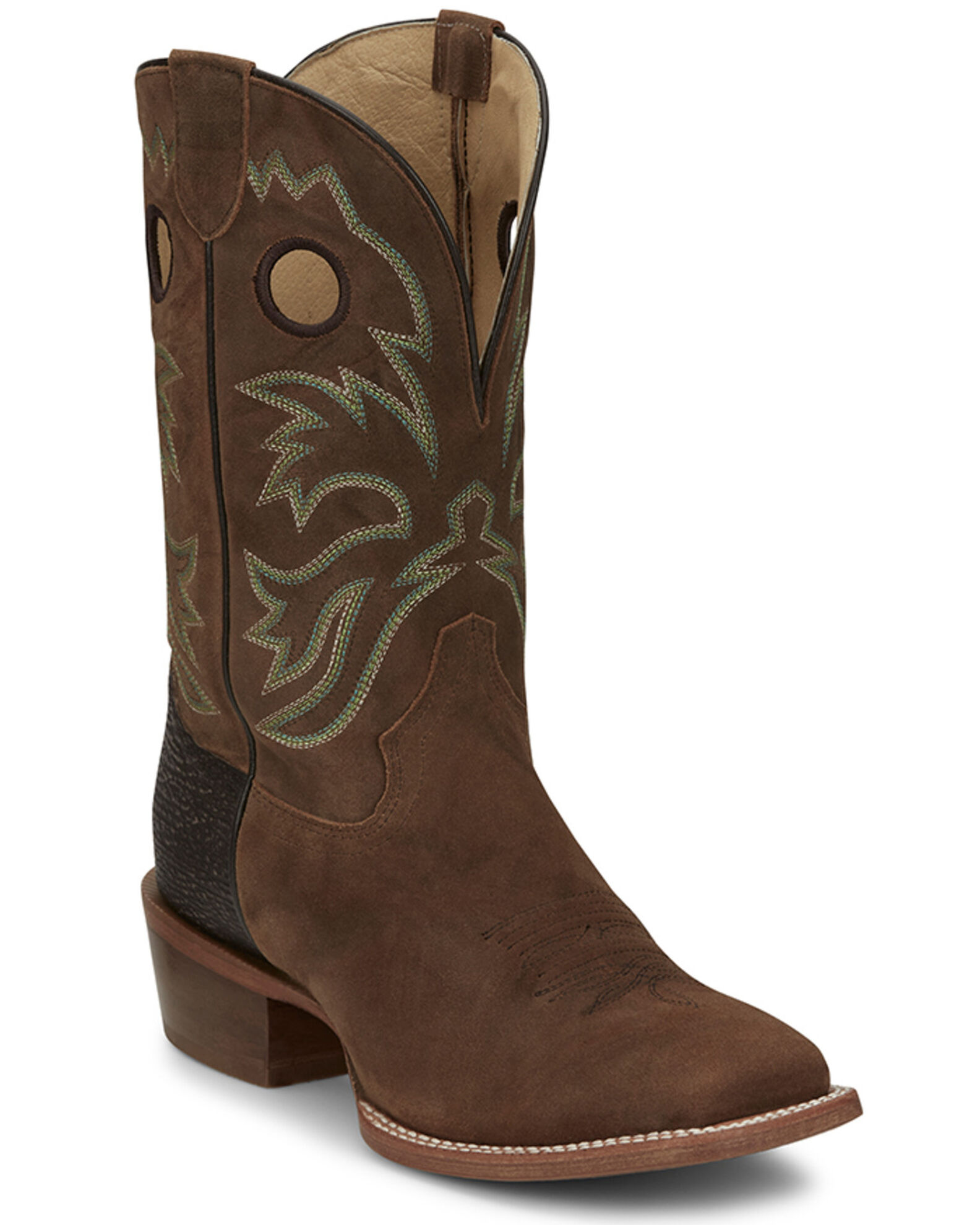Justin boots 2024 mens square toe