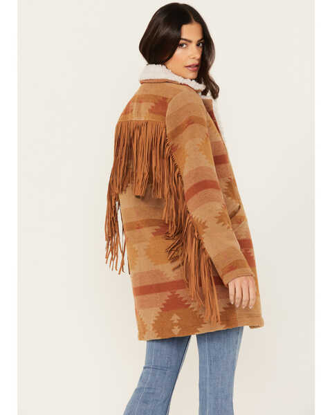 Image #4 - Idyllwind Women's Nettie Sherpa Collar Tonal Blanket Coat , Medium Brown, hi-res
