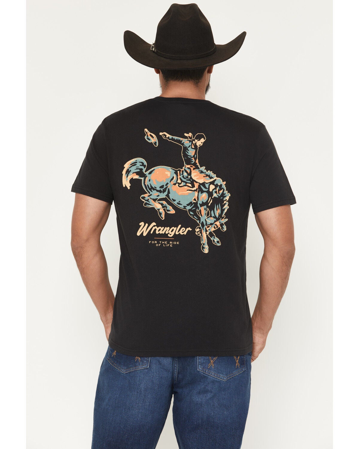 Product Name: Wrangler Men's Boot Barn Exclusive Pastel Cowboy Short Sleeve Graphic T-Shirt