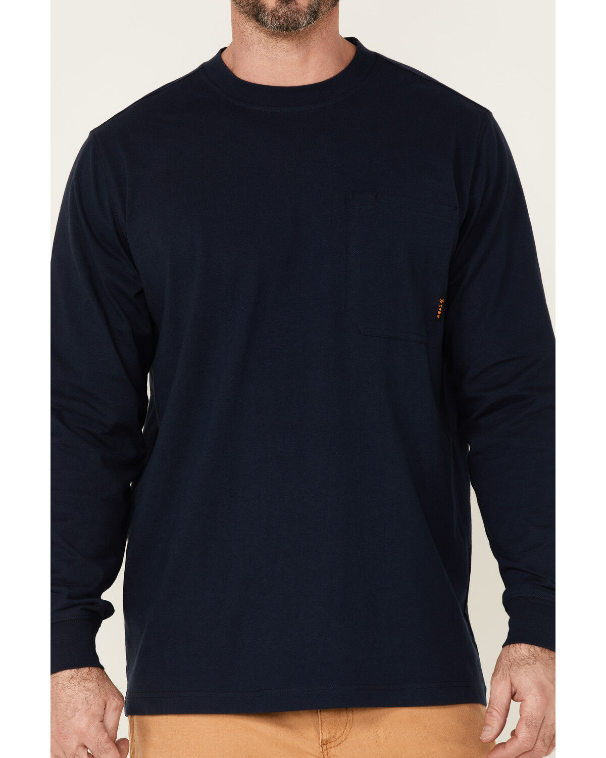 Image #3 - Hawx Men's Solid Forge Long Sleeve Work Pocket T-Shirt, Navy, hi-res