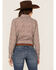 Roper Women's Floral Chambray Western Pearl Snap Shirt, Brown, hi-res