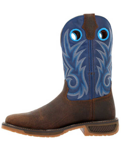 Image #3 - Durango Men's Workhorse Soft Pull On Western Work Boots - Square Toe , Distressed Brown, hi-res