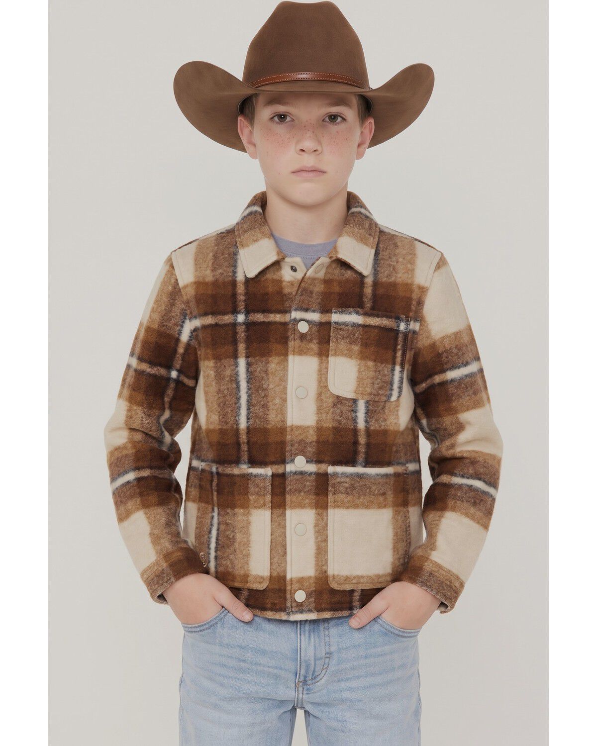 Cody James Boys' Polsbo Fleece Chore Coat, Cream, hi-res