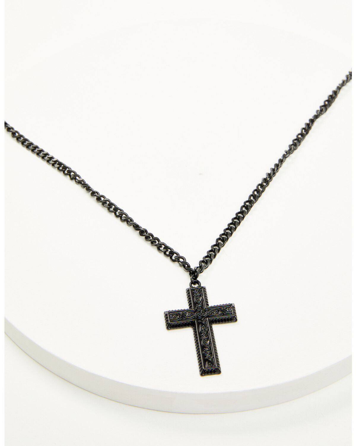 Image #2 - Cody James Men's Matte Cross Necklace, Black, hi-res