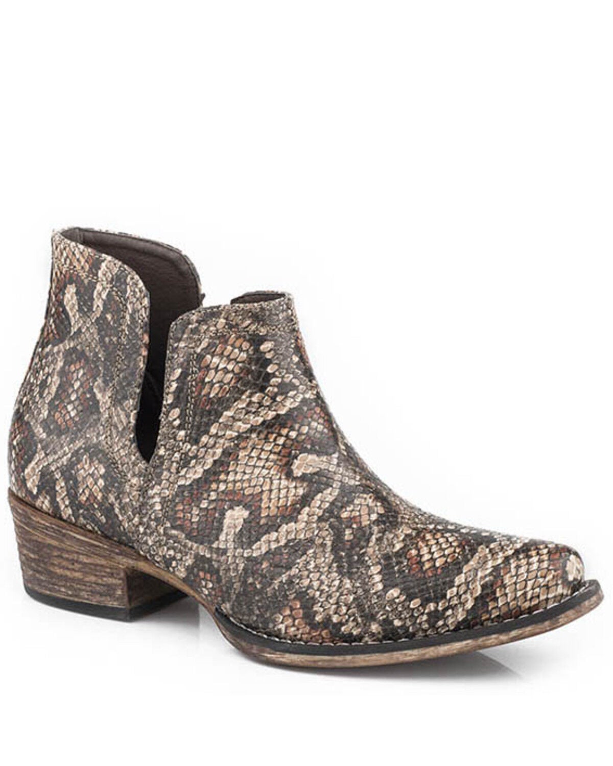 Roper Women's Ava Fashion Booties - Snip Toe, Tan, hi-res