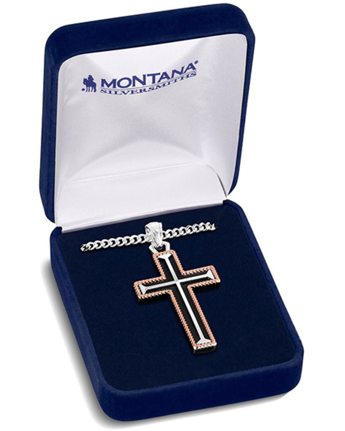Image #3 - Montana Silversmiths Men's Cross Necklace, Silver, hi-res