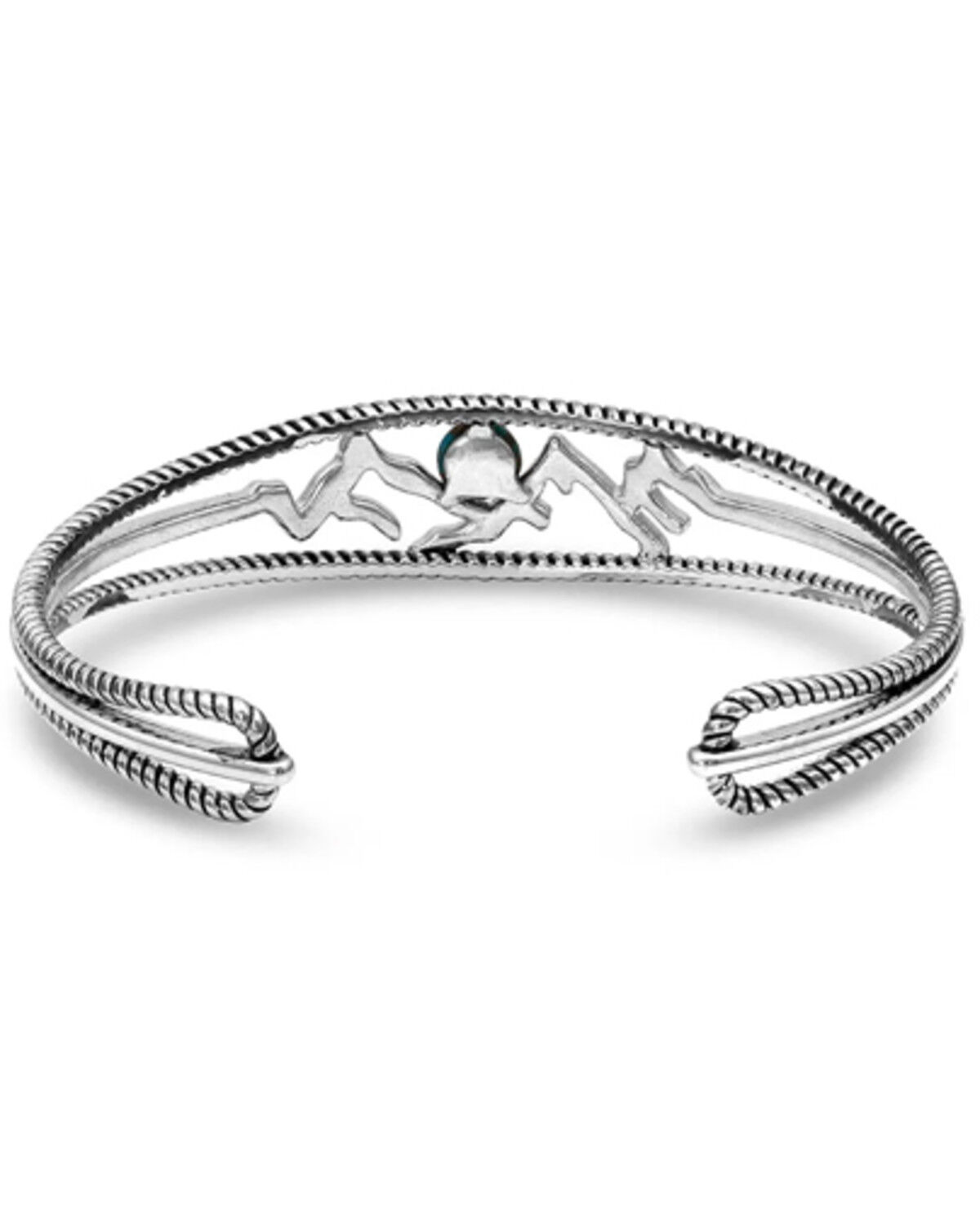 Image #2 - Montana Silversmiths Women's Pursue The Wild Another Mountain Turquoise Cuff Bracelet, Silver, hi-res