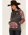 Hooey Women's Southwestern Contrast Print Summit Hoodie, Charcoal, hi-res