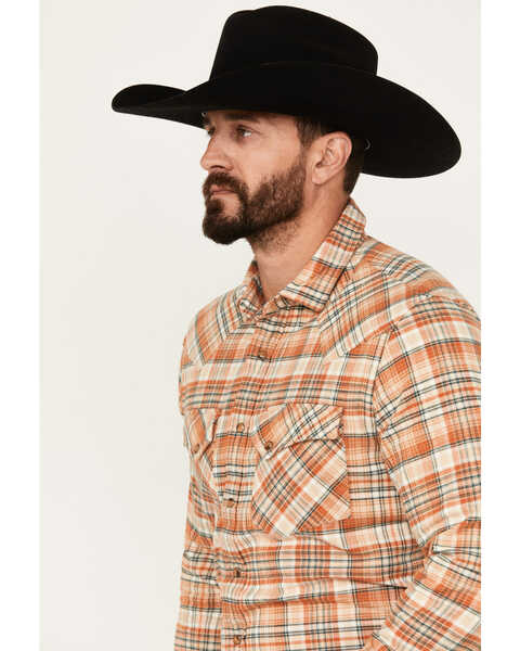 Image #2 - Pendleton Men's Wyatt Plaid Print Long Sleeve Snap Western Flannel Shirt, Tan, hi-res