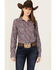 Image #1 - Cinch Women's ARENAFLEX® Paisley Print Long Sleeve Button-Down Western Shirt, Burgundy, hi-res
