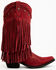Liberty Black Women's Vegas Fringe Western Boots - Snip Toe, Red, hi-res