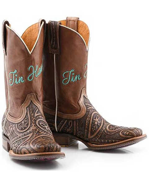 Image #1 - Tin Haul Women's Paisley Queen Western Boots - Broad Square Toe, Multi, hi-res
