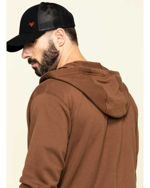 Image #2 - Wrangler Riggs Men's Full Zip Hooded Work Jacket, Coffee, hi-res