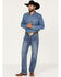 Hooey Men's Double Barrel Medium Wash Stackable Bootleg Jeans , Medium Wash, hi-res