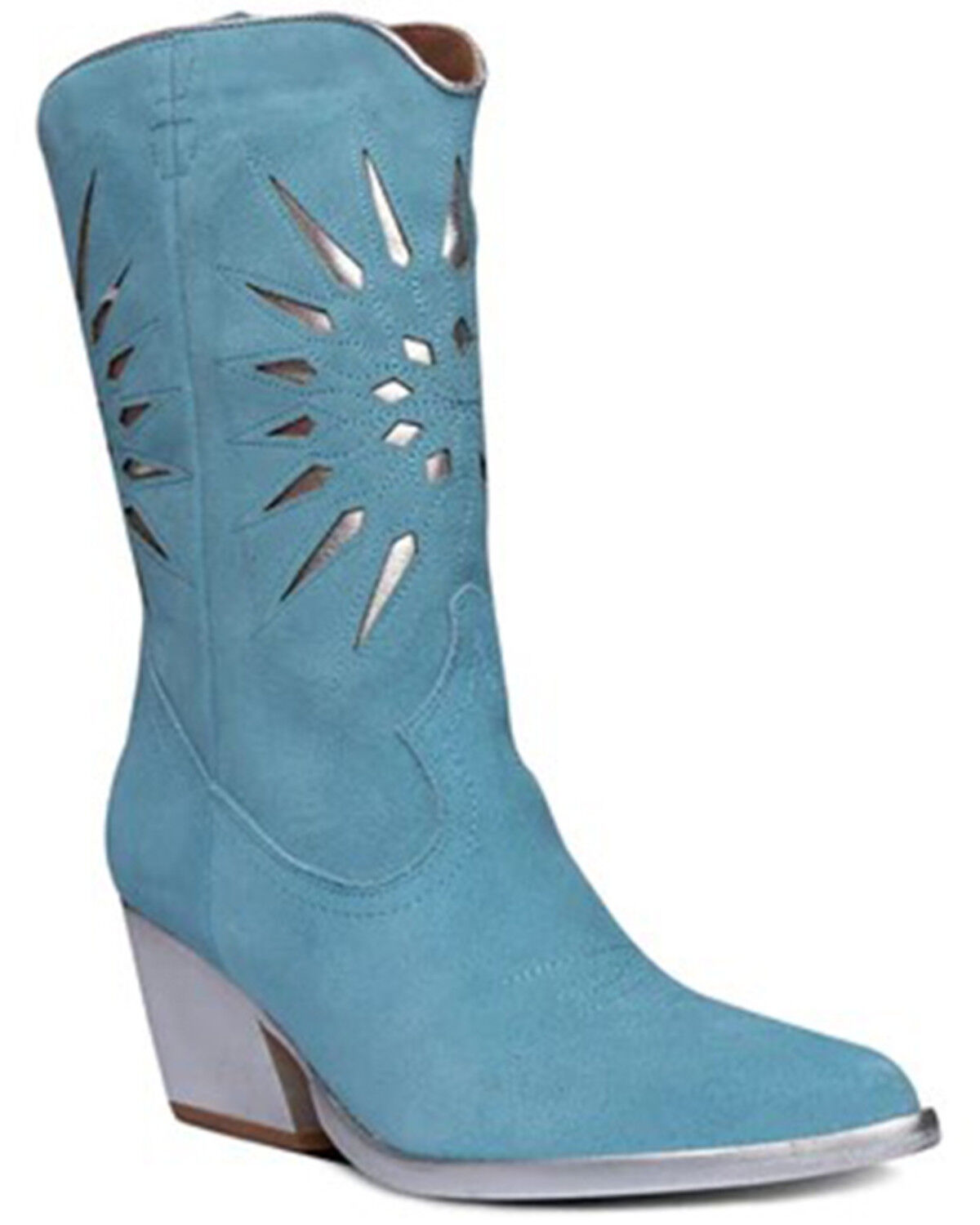 Image #1 - Golo Women's Mae Western Boots - Snip Toe, Blue, hi-res