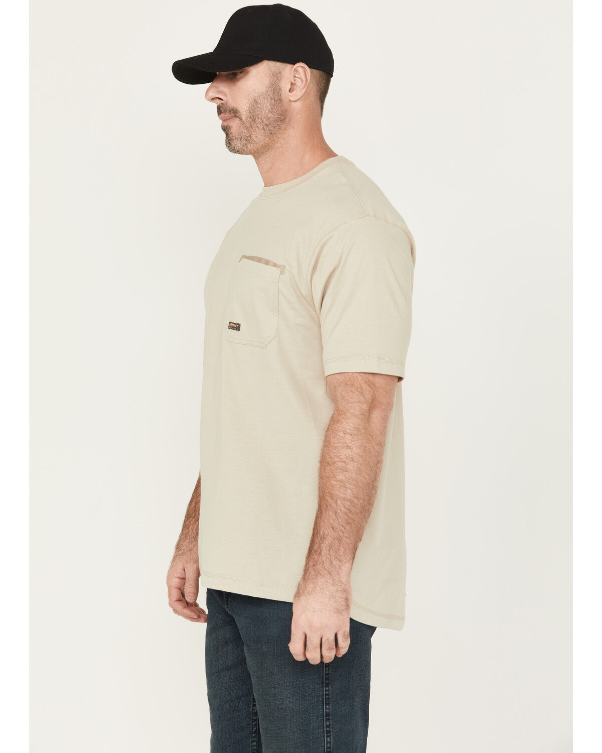Image #3 - Ariat Men's Rebar Workman Brickyard Short Sleeve Work Shirt, Grey, hi-res