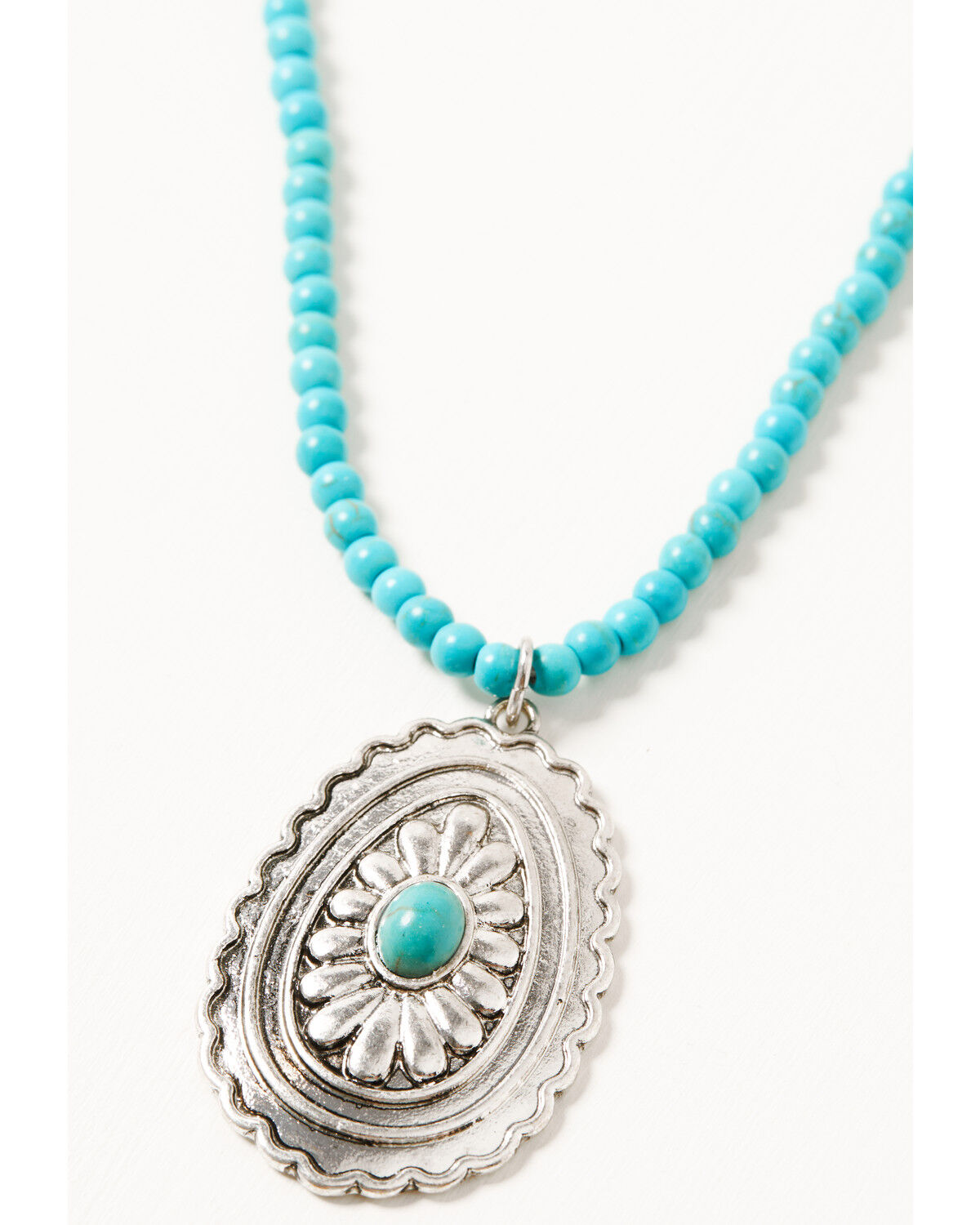 Image #2 - Shyanne Women's Turquoise Beaded Oval Concho Jewelry Set - 2 Piece, Silver, hi-res