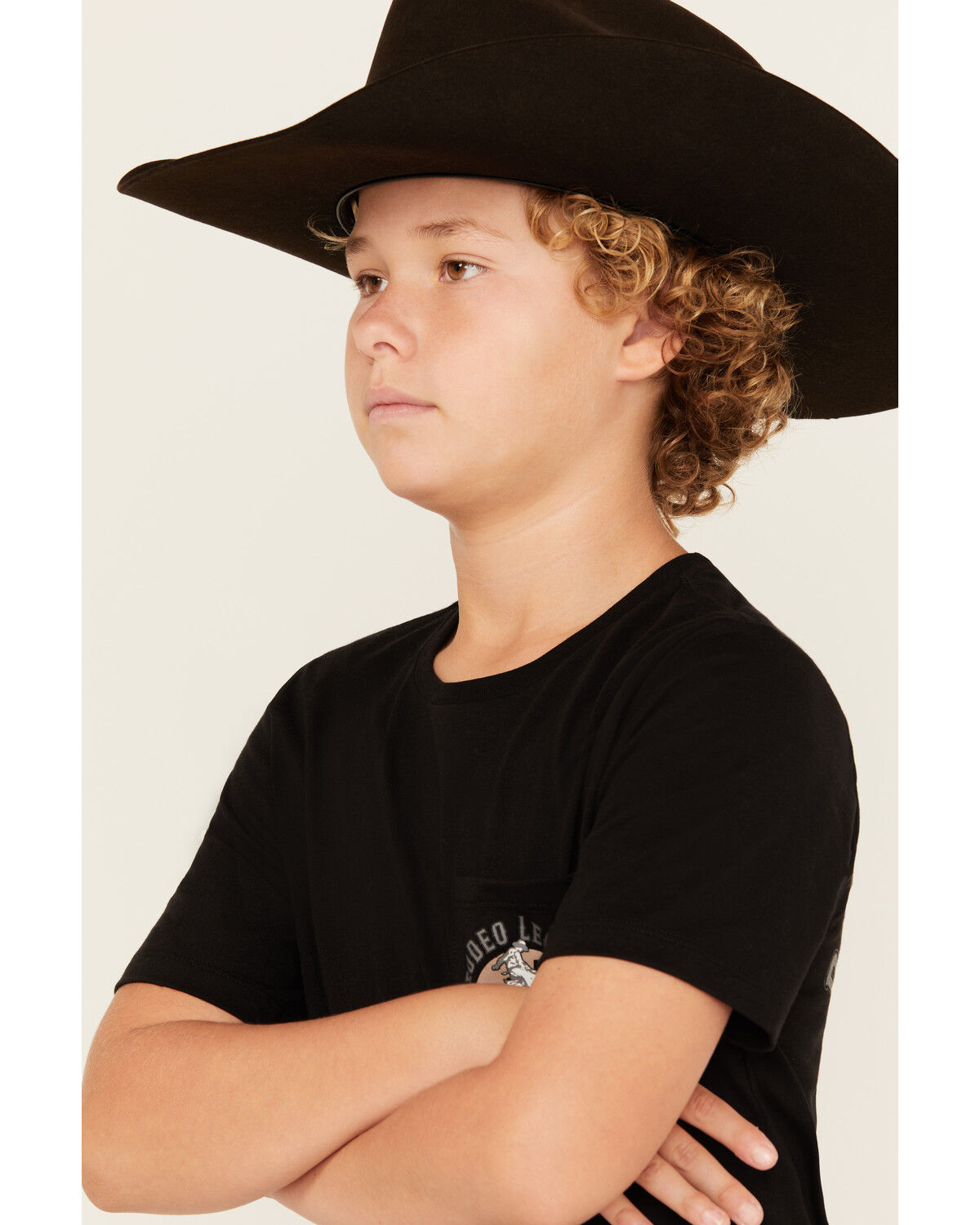 Image #2 - Sable Sky Boys' Rodeo Legend Short Sleeve Graphic T-Shirt, Black, hi-res