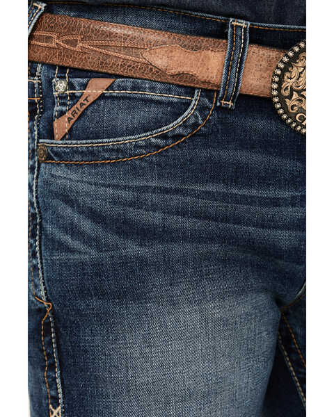 Image #2 - Ariat Men's M7 Travis Torrington Dark Wash Slim Straight Stretch Jeans , Medium Wash, hi-res