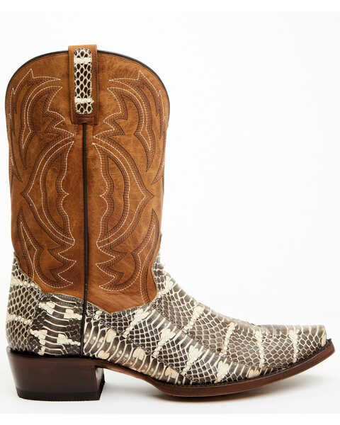 Image #2 - Dan Post Men's 12" Exotic Python Western Boots - Snip Toe , Brown, hi-res
