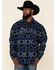 Image #1 - Powder River Outfitters Men's Southwestern Print Jacquard Shirt Jacket, Navy, hi-res