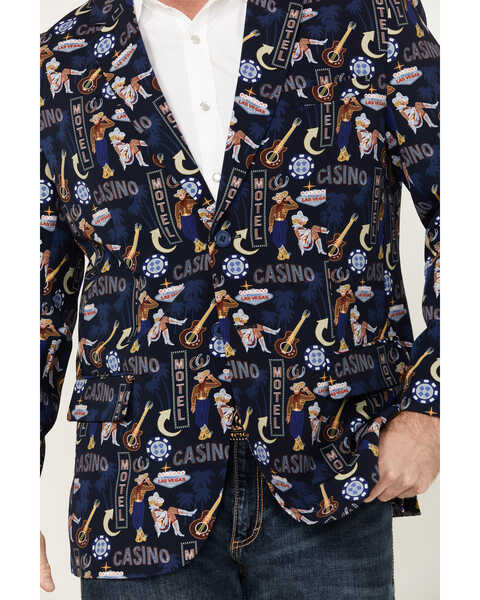 Image #3 - Rock & Roll Demin Men's Casino Conversation Print Modern Fit Sportcoat, Navy, hi-res