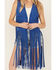 Image #3 - Fornia Women's Faux Suede Fringe Vest, Blue, hi-res