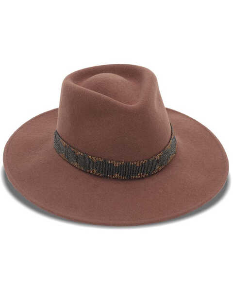 Nikki Beach Women's Cognac Rogue Western Felt Rancher Hat , Rust Copper, hi-res