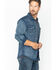 Image #5 - Wrangler Men's Slub Denim Long Sleeve Work Shirt, Antique Blue, hi-res