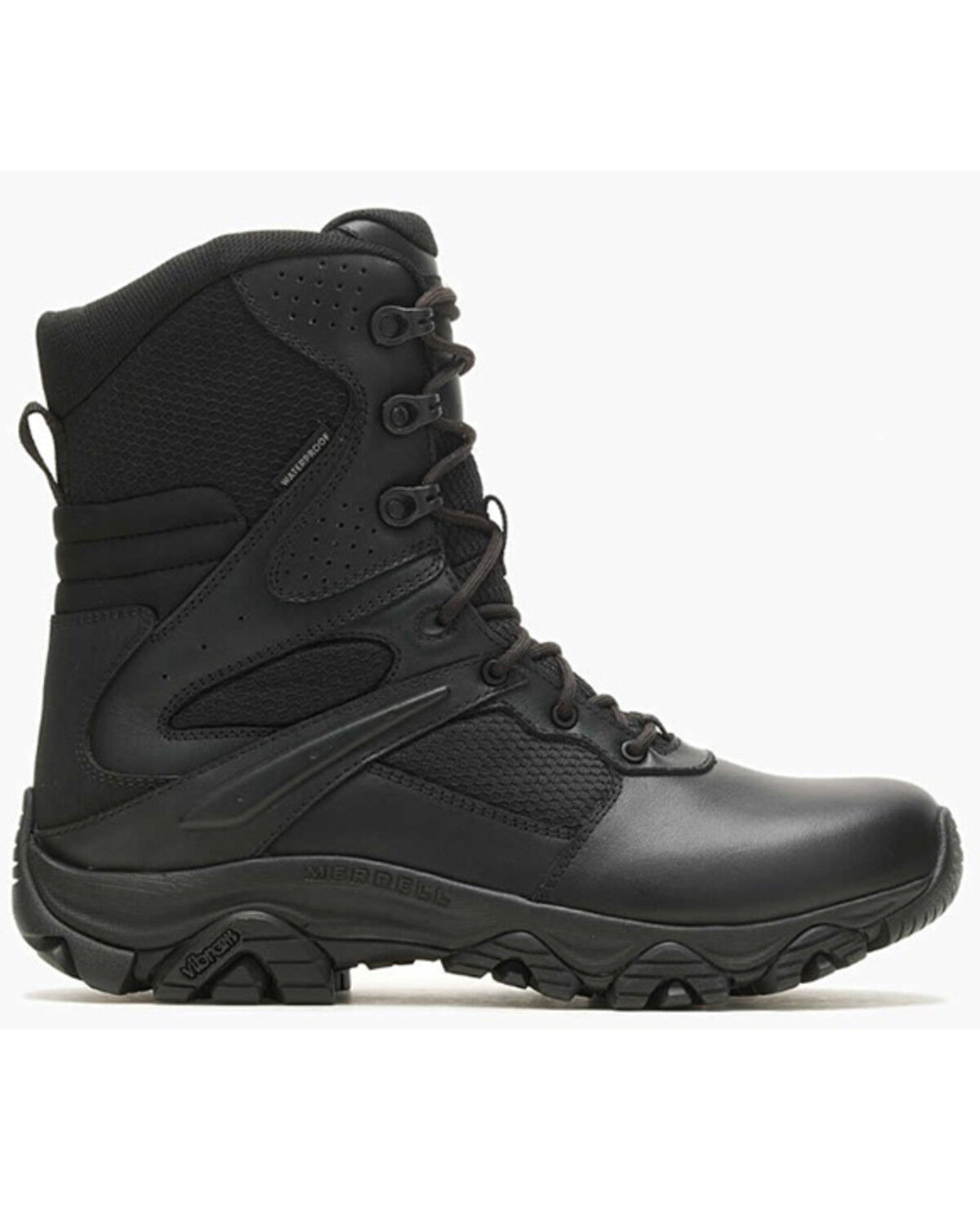 Image #2 - Merrell Men's Moab 3 8" Tactical Response Zip Waterproof Boots - Soft Toe, Black, hi-res