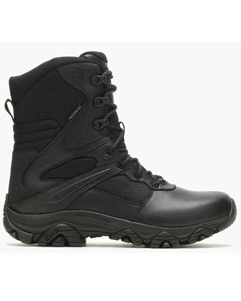 Image #2 - Merrell Men's Moab 3 8" Tactical Response Zip Waterproof Boots - Round Toe , Black, hi-res