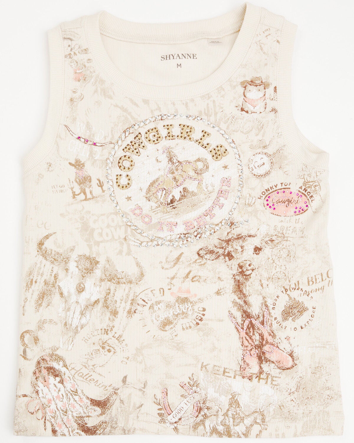 Shyanne Girls' Lundy Graphic Tank, Natural, hi-res