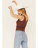 Image #5 - Bandit Brand Women's Hippie Heart Graphic Lace Trim Tank Top, Rust Copper, hi-res