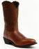 Laredo Men's Ostrich Print Western Boots - Medium Toe, Tan, hi-res