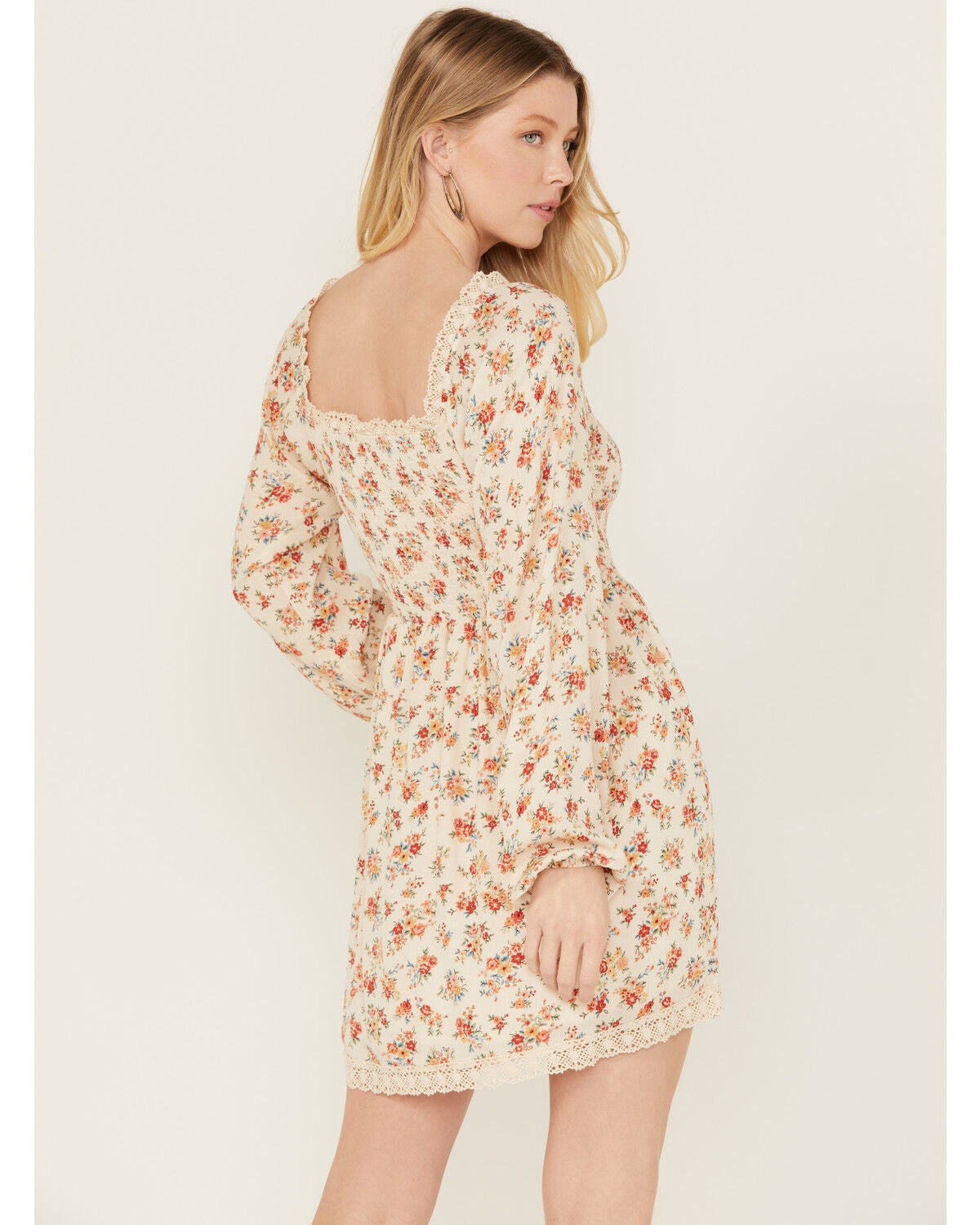 knee length dresses for ladies Long Sleeve Floral Dresses main image 0
