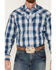 Image #3 - Stetson Men's Fancy Large Plaid Print Long Sleeve Pearl Snap Western Shirt, Blue, hi-res